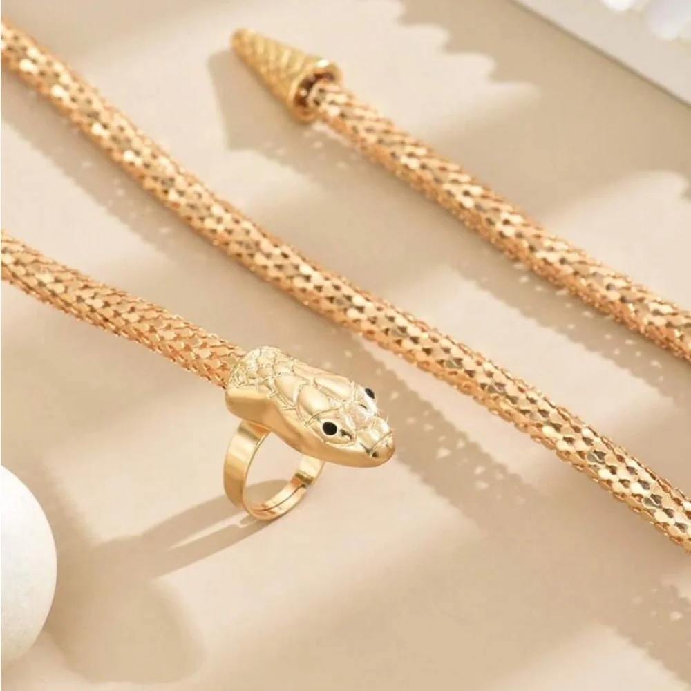 Serpentina Luxe Snake Wrap Ring Bracelet